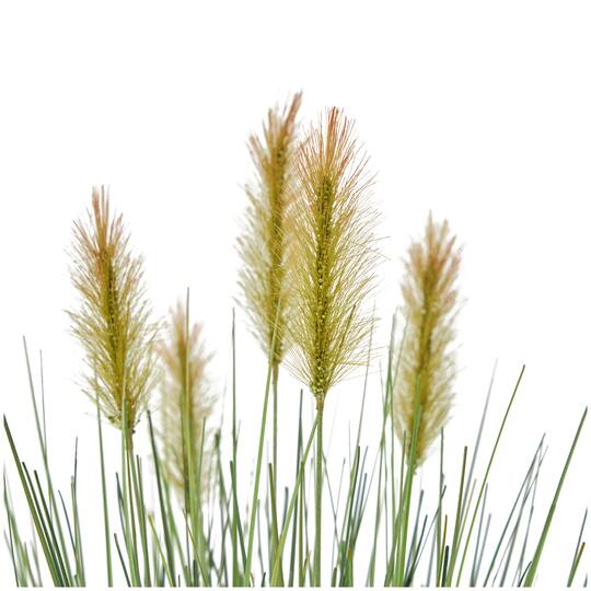 20" Green Foliage Artificial Plant with White Pot